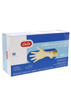 Latex Disposable Gloves Medium 100pcs
