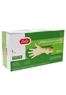 Latex Disposable Gloves Powder Free Large 100pcs