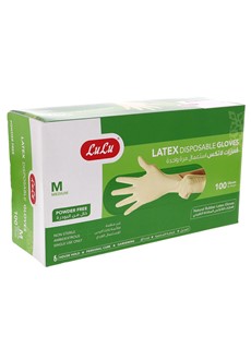 Latex Disposable Gloves Powder Free Medium 100pcs
