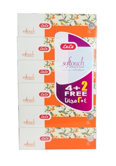 Softouch Facial Tissue 2ply 150 Sheets 4 + 2