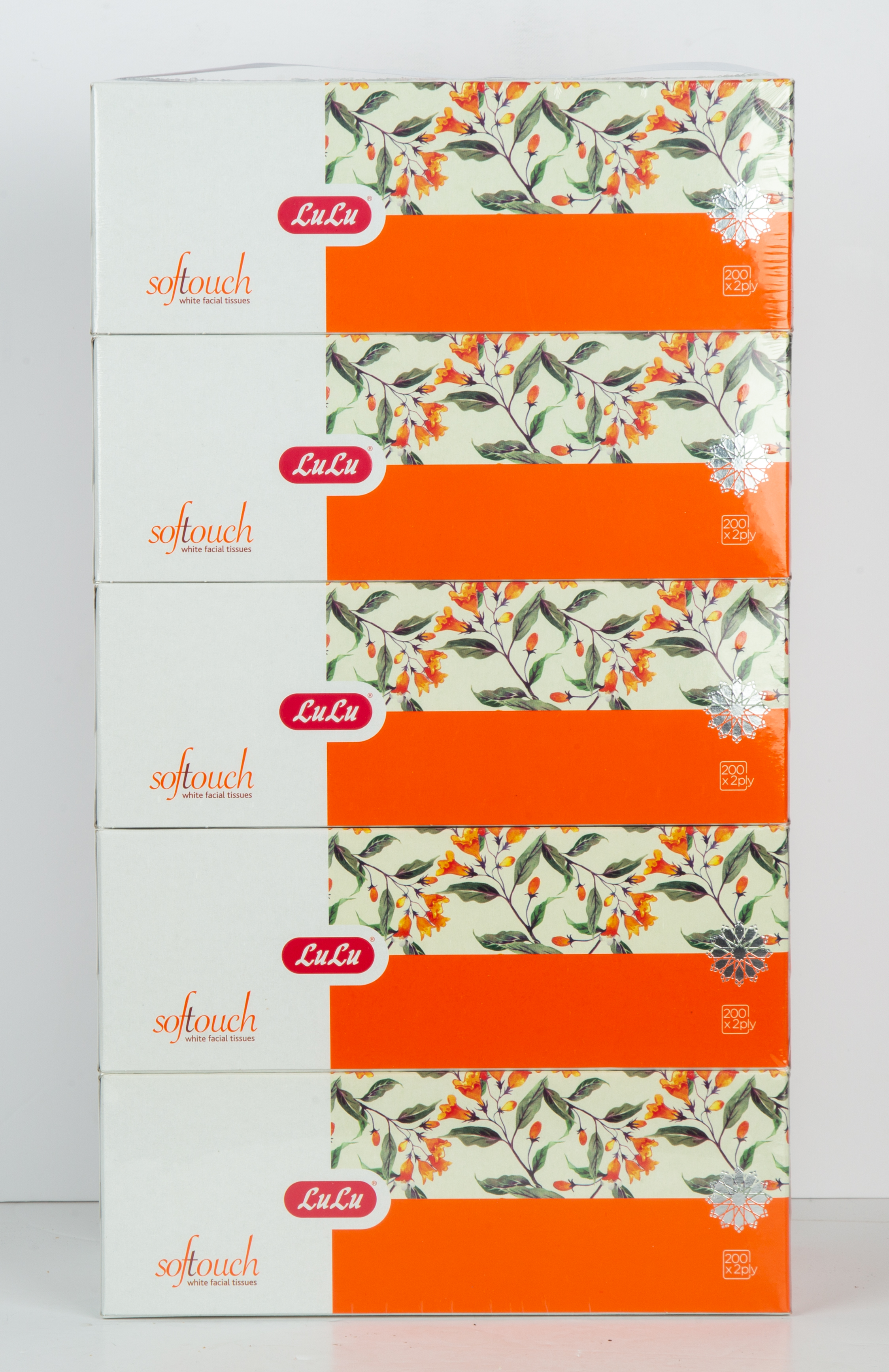 Soft Touch White Facial Tissue Rose 200pcs x 2ply 5pcs