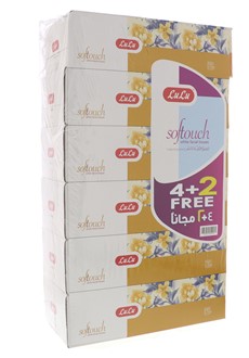 Softouch White Facial Tissue 2ply 6 x 150pcs