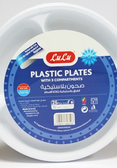 Plastic Plates With 3 Compartments