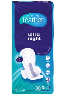 Feather Ultra Night Sanitary Pads With Wings 3 